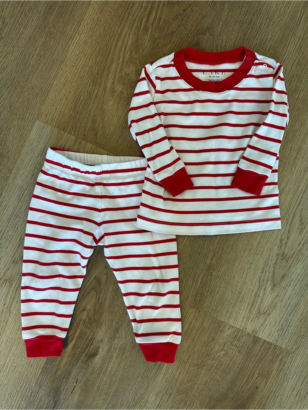 LAKE Kids Pima Long-Long Pajama Set Red Stripe 18–24 Months